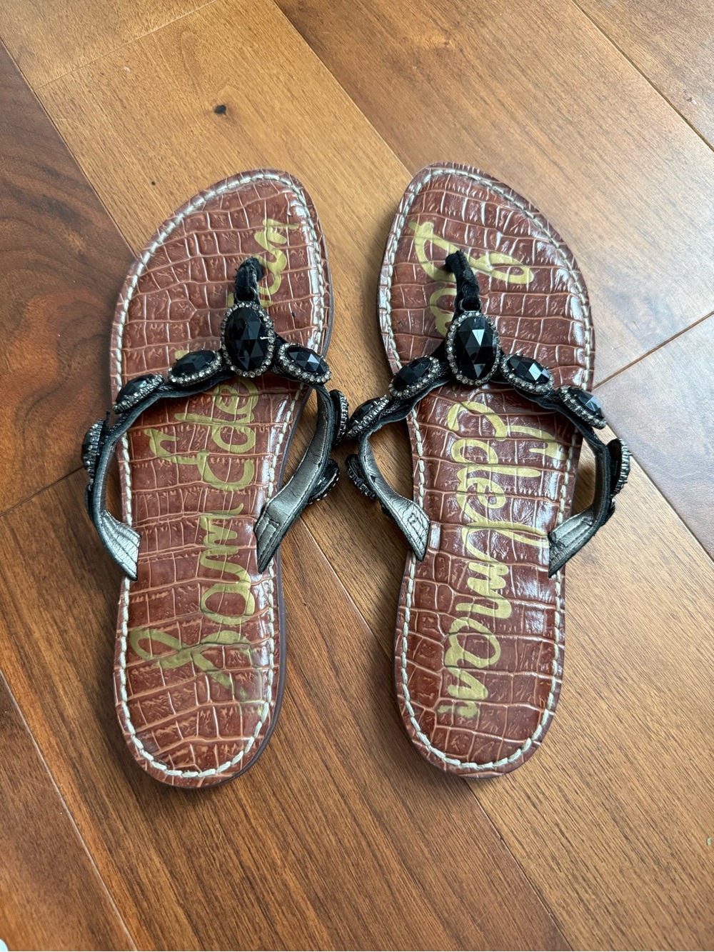 Sam Edelman Jeweled Flip Flops